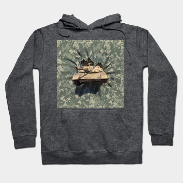 Tank Breakthrough Hoodie by David Penfound Artworks